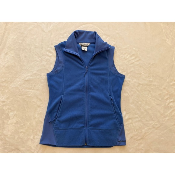 Columbia Jackets & Blazers - Columbia Womens Blue Full Zip Fleece Vest Mock Neck Pockets Large
